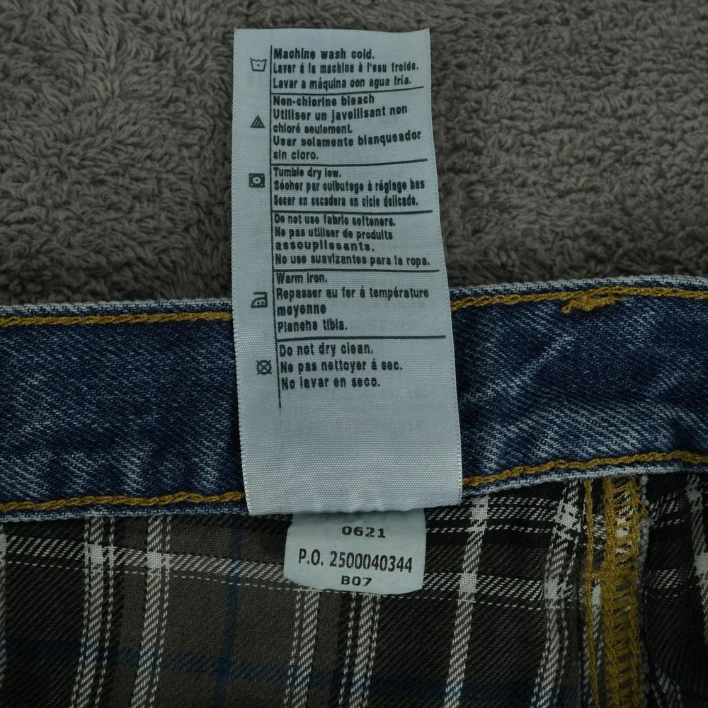 Carhartt Jeans Mens 36x30 Blue‎ Flannel Lined Relaxed Fit B172 DST Workwear